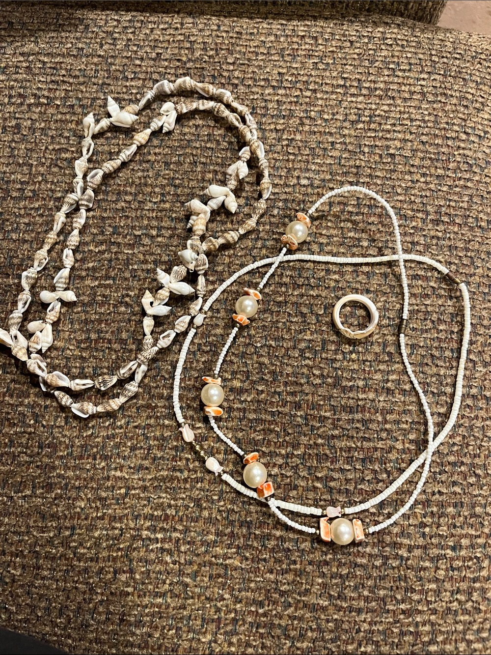Cream Seashell and beaded Necklace bundle